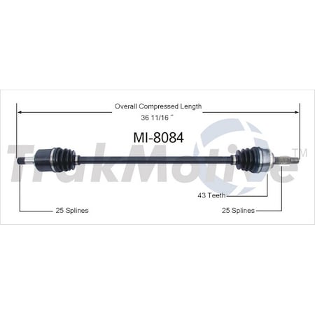 Surtrack Axle Cv Axle Shaft, Mi-8084 MI-8084